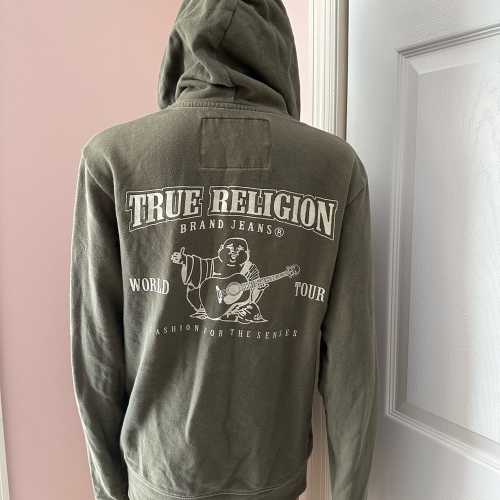 True Religion Olive Green Men’s zip up jacket
